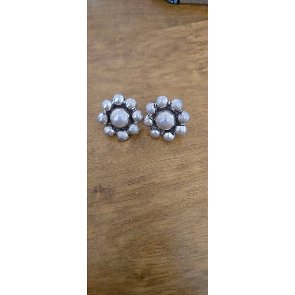 Vtg earrings clips on 925 sterling modernist